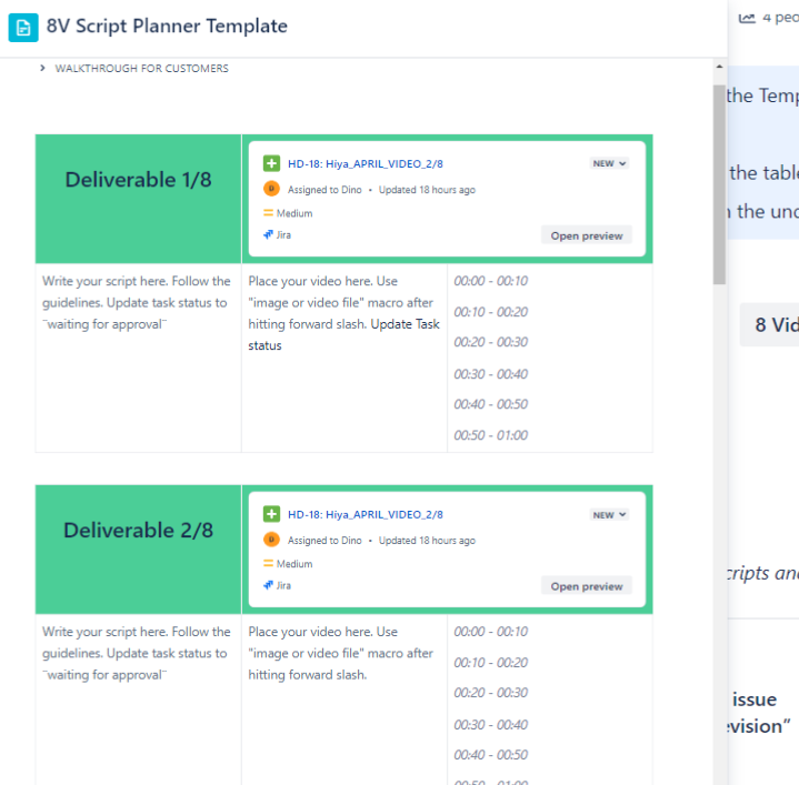 marketing content creation template with approvals in Confluence