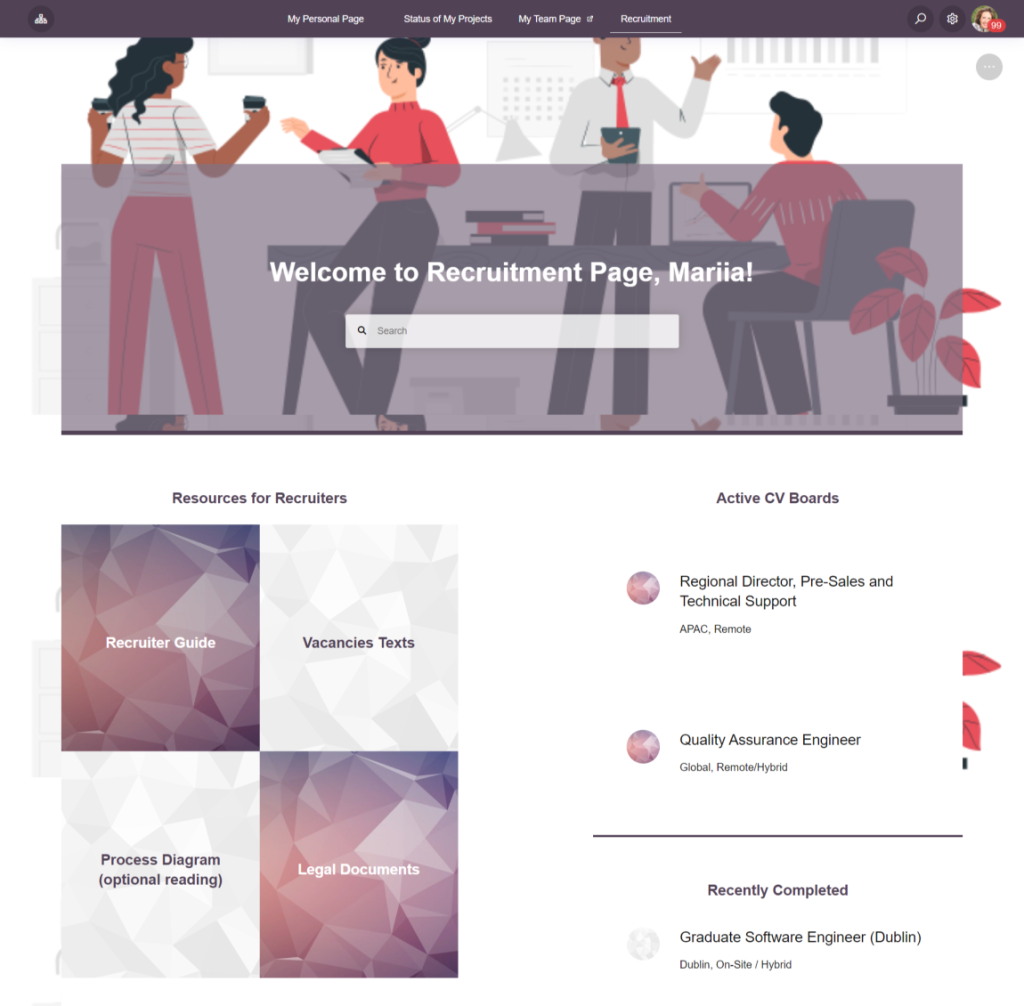 Team Specific Confluence Space and Intranet Page